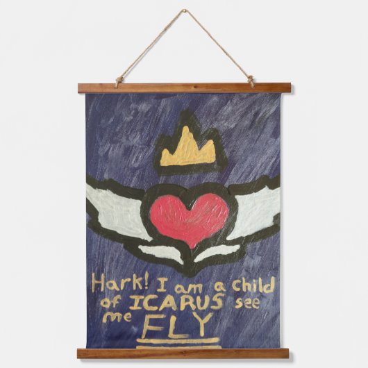 Gevleugeld hart muur kunst hangend wandkleed (Voorkant)