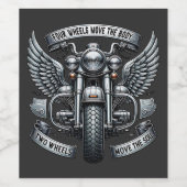 Gevleugeld Motorfiets Design & Quote Wijn Etiket (Enkel label)