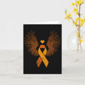 Gevleugeld Oranje Lint Leukemie Bloedkanker Awaree Kaart (Gele Bloem)