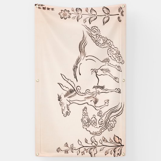 GEVLEUGELD PAARD JAPANS Banner (Verticaal)