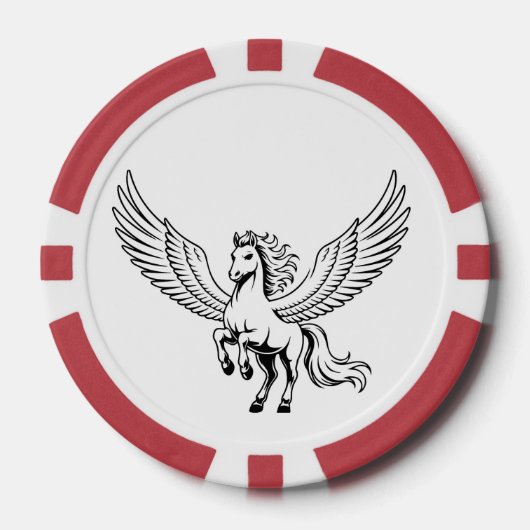gevleugeld paard pegasus pokerchip embleem (Voorkant)
