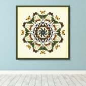 Gevleugelde aarde vlinder caleidoscoop kunstdoek canvas afdruk (Insitu (Houten vloer))