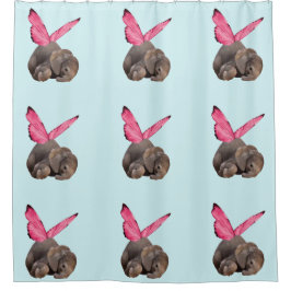 Gevleugelde Baby Olifant Douchegordijn