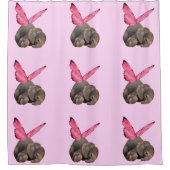 Gevleugelde Baby Olifant Douchegordijn (Voorkant)