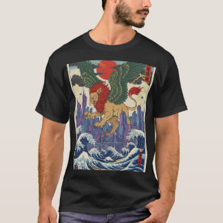 Gevleugelde Bewaker van Tokio Golven T-shirt