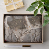 GEVLEUGELDE CHERUB OP WINTERBOOM MET VOGELS Kerstm Tissuepapier (Geschenk)