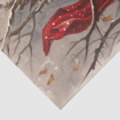 GEVLEUGELDE CHERUB OP WINTERBOOM MET VOGELS Kerstm Tissuepapier (Detail)