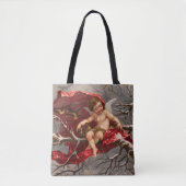 GEVLEUGELDE CHERUB OP WINTERBOOM MET VOGELS Kerstm Tote Bag (Voorkant)