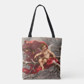 GEVLEUGELDE CHERUB OP WINTERBOOM MET VOGELS Kerstm Tote Bag (Achterkant)