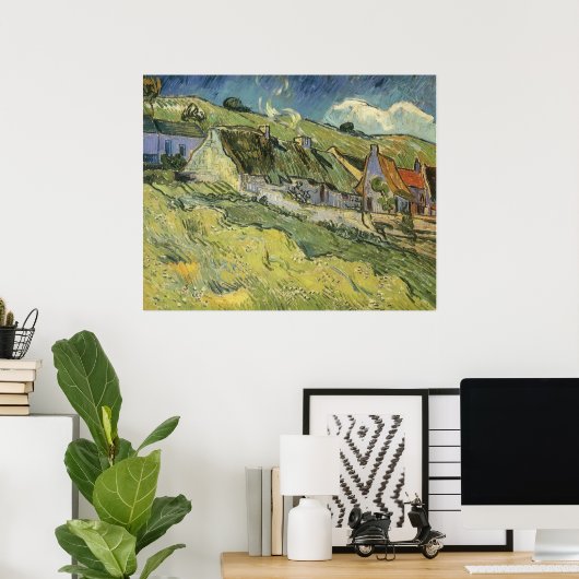 Gevleugelde Cottages van Vincent van Gogh Poster (Thuiskantoor)