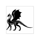 Gevleugelde draak silhouet art stempel (Afrduk)