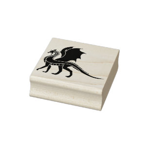 Gevleugelde draak silhouet art stempel