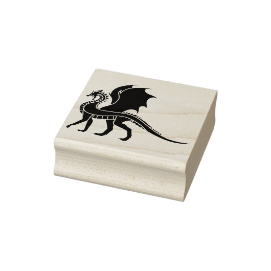 Gevleugelde draak silhouet art stempel (Stempel)