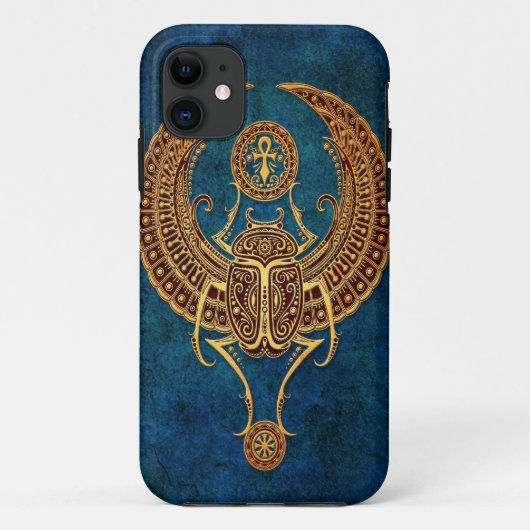 Gevleugelde Egyptische Scarabee Kever met Ankh - b Case-Mate iPhone Case (Achterkant)