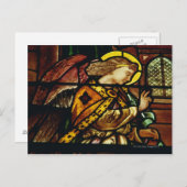 Gevleugelde engel in glas-in-loodraam briefkaart (Voorkant / Achterkant)