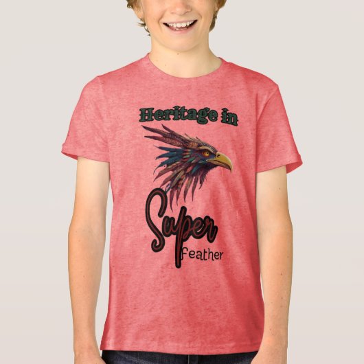 Gevleugelde erfenis: Walua Indian Bird Art Tri-Blend Shirt (Voorkant)