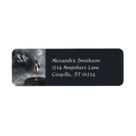  gevleugelde fee en vliegend paard etiket