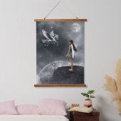  gevleugelde fee en vliegend paard hangend wandkleed (Slaapkamer)