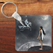  gevleugelde fee en vliegend paard sleutelhanger (Voorkant)
