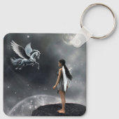  gevleugelde fee en vliegend paard sleutelhanger (Achterkant)