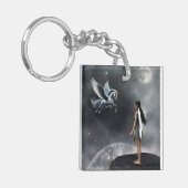 gevleugelde fee en vliegend paard sleutelhanger (Voorkant Links)