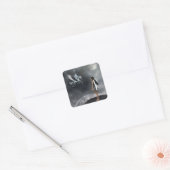  gevleugelde fee en vliegend paard vierkante sticker (Envelop)