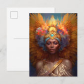 Gevleugelde Godin Fantasy Art Briefkaart (Voorkant / Achterkant)