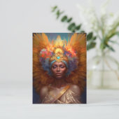 Gevleugelde Godin Fantasy Art Briefkaart (Staand voorkant)