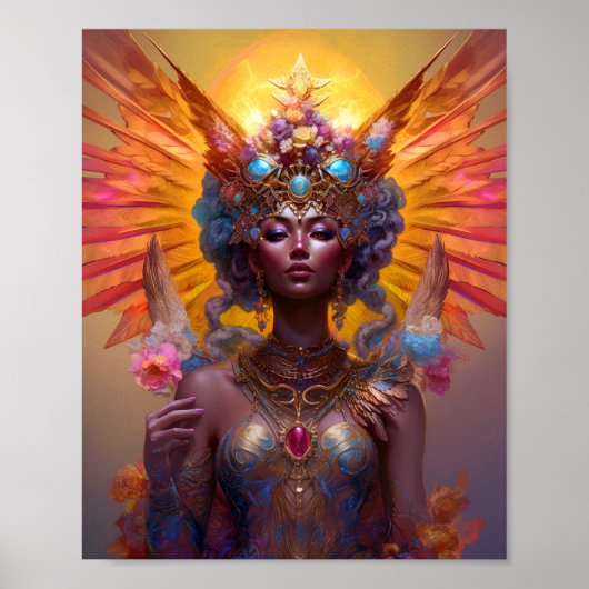 Gevleugelde Godin Fantasy Art Poster (Voorkant)