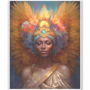 Gevleugelde Godin Fantasy Art Sticker