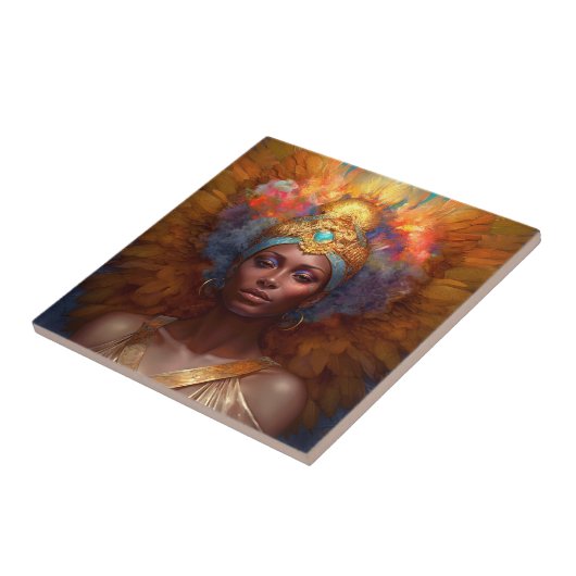 Gevleugelde Godin Fantasy Art Tegeltje (Zijkant)