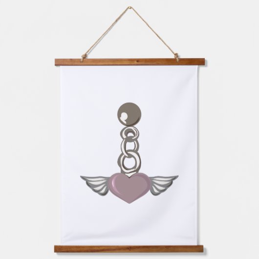 Gevleugelde hartketting charme - Esthetisch Angel  Hangend Wandkleed (Voorkant)