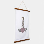 Gevleugelde hartketting charme - Esthetisch Angel  Hangend Wandkleed (Gebogen)