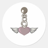 Gevleugelde hartketting charme - Esthetisch Angel  Ronde Sticker (Voorkant)