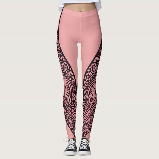 Gevleugelde kant AI art Leggings (Voorkant)