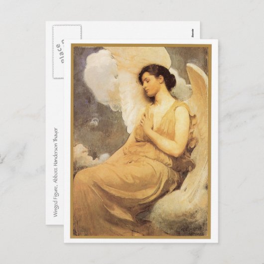 gevleugelde kerstman feestdagenkaart (Voorkant / Achterkant)