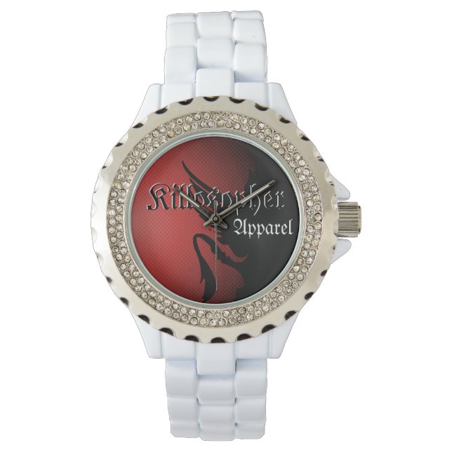 Gevleugelde Killosopher Kleding Rhinestone Horloge (Voorkant)