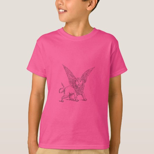 Gevleugelde leeuw symbool van Sint Marcus T-shirt (Voorkant)