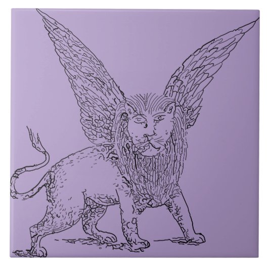 Gevleugelde leeuw symbool van Sint Marcus Tegeltje (Voorkant)
