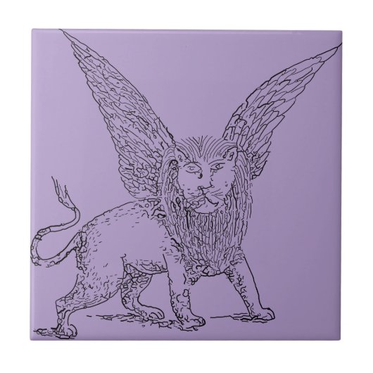 Gevleugelde leeuw symbool van Sint Marcus Tegeltje (Voorkant)