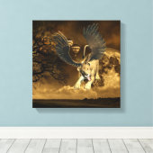 Gevleugelde leeuwin canvas afdrukken (Insitu (Houten vloer))