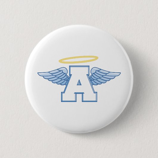 gevleugelde letter A Ronde Button 5,7 Cm (Voorkant)