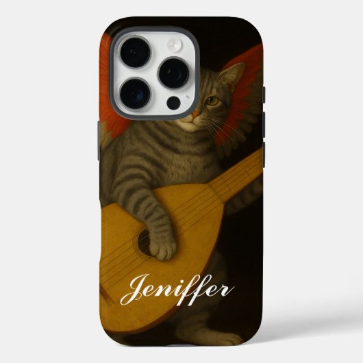 Gevleugelde muzikant kat speelt luthart Case-Mate iPhone case (Achterkant)