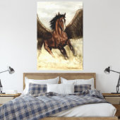 Gevleugelde Pegasus Canvas Afdruk (Insitu (Slaapkamer))