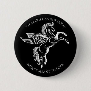 Gevleugelde Pegasus: Inspirerend Griekse mythologi Ronde Button 5,7 Cm