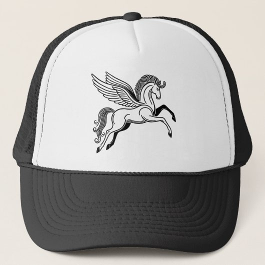 Gevleugelde Pegasus: Inspirerend Griekse mythologi Trucker Pet (Voorkant)