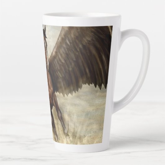 Gevleugelde Pegasus  Latte Mok (Rechts)