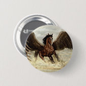 Gevleugelde Pegasus Ronde Button 5,7 Cm (Voorkant /achterkant)