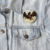 Gevleugelde Pegasus Ronde Button 5,7 Cm (In situ)