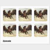 Gevleugelde Pegasus Vierkante Sticker (Vel)